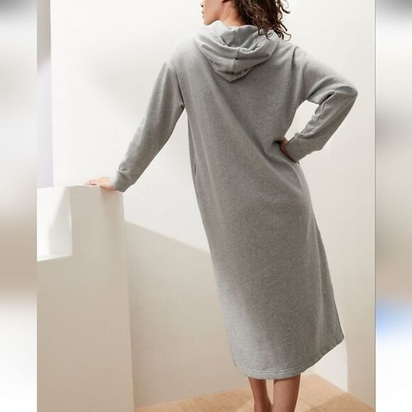Banana Republic Sweatshirt Hoodie Gray Maxi Dress Sz M - Picture 3 of 14